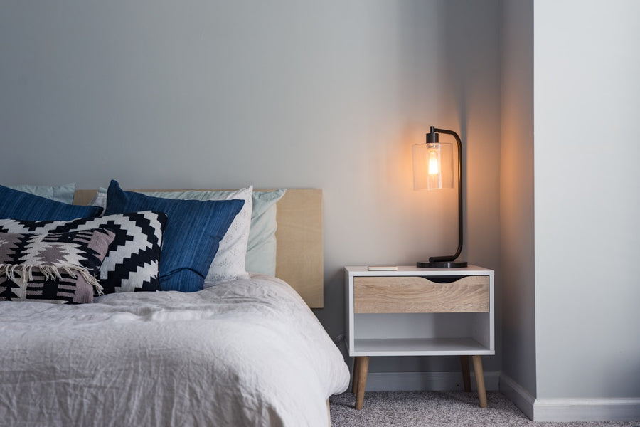 Linen bedding in a calm bedroom